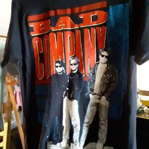 Vtg BAD COMPANY DANGEROUS AGE TOUR '88-89 ORIG T-SHIRT (Black-M) Rock BRIAN HOWE